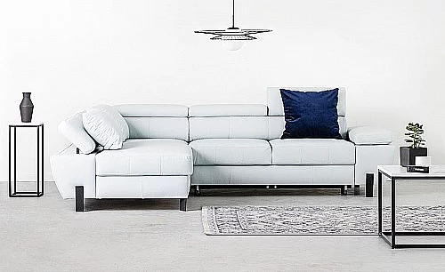 Sedací souprava MOLI LUX MINI - KŮŽE U52 světle modrá