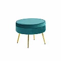 Luxusní taburet, smaragdová Velvet látka / chrom zlatý, Art-deco, NOBLIN TYP 1