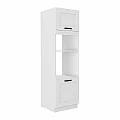 Vysoká skříňka na troubu a mikrovlnou troubu, bílá, LULA 60 DPM-210 2F