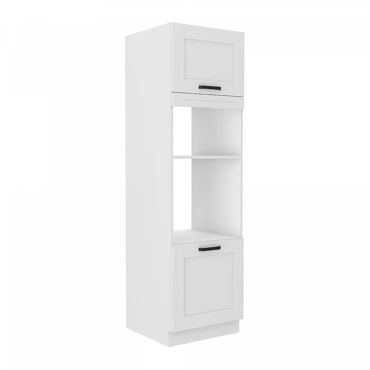 Vysoká skříňka na troubu a mikrovlnou troubu, bílá/dub artisan, LULA 60 DPM-210 2F