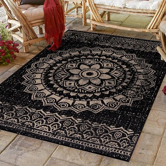 Kusový venkovní koberec Sunny 4417 black - 200 x 290 cm